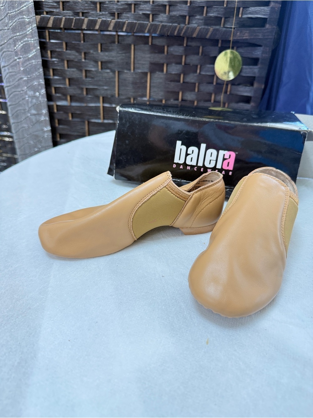balera Tan Slip-On Dance Flats for Women